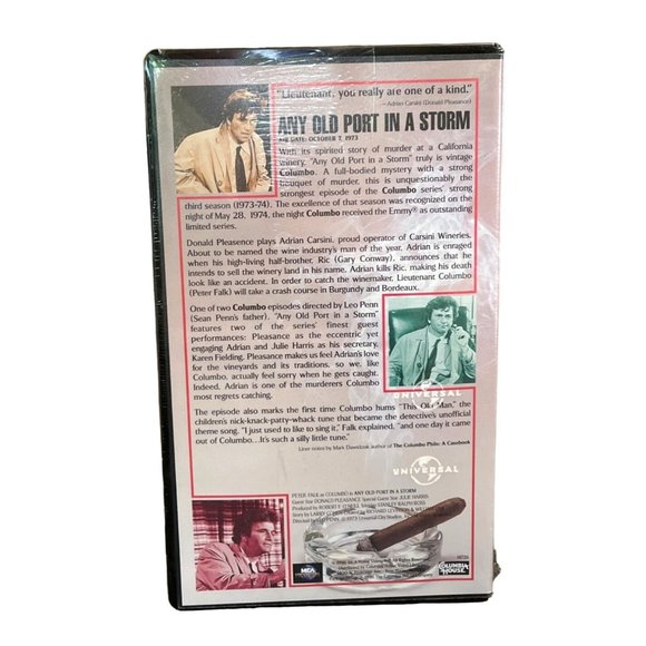 NOS Columbo The Collector's Series Sealed VHS Any Old Port in a Storm Columbia - Picture 4 of 4